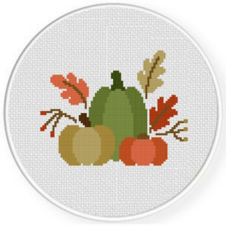 Pumpkin Pile Cross Stitch Pattern