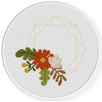 Geometric Fall Florals Cross Stitch Pattern