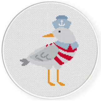 Seagull Sailor Cross Stitch Pattern