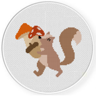 Squirrel Autumn Haul Cross Stitch Pattern