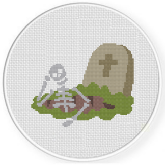 Bored Skeleton Tombstone Cross Stitch Pattern