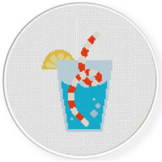 Summer Blue Lemonade Cross Stitch Pattern
