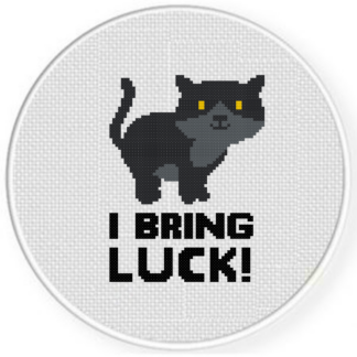 Lucky Black Cat Cross Stitch Pattern