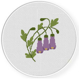 Purple Bell Garland Cross Stitch Pattern