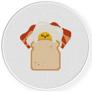 Breakfast Food Snooze Cross Stitch Pattern