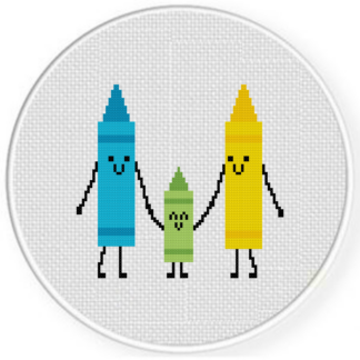 Crayon Family Cross Stitch Pattern
