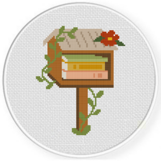 Bird House Library Cross Stitch Pattern