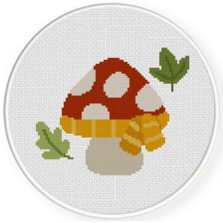 Scarfed Mushroom Cross Stitch Pattern
