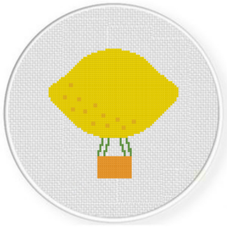 Lemon Air Balloon Cross Stitch Pattern