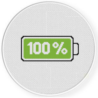 100% Battery Cross Stitch Pattern