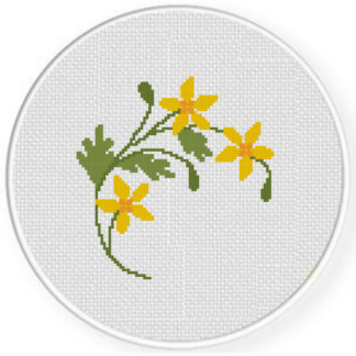 Yellow Floral Garland Cross Stitch Pattern