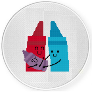 Crayon Parents Cross Stitch Pattern