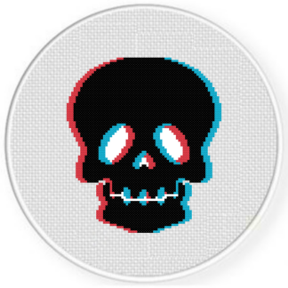 3D Skull Cross Stitch Pattern