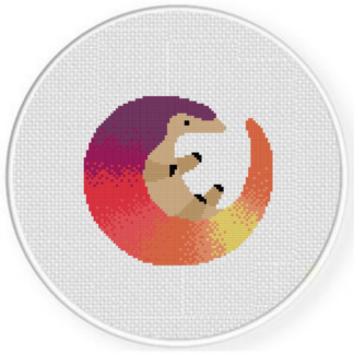 Sunset Pangolin Cross Stitch Pattern