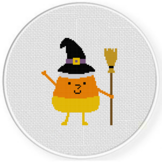 Witchy Candycorn Cross Stitch Pattern