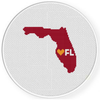 Heart Florida Cross Stitch Pattern