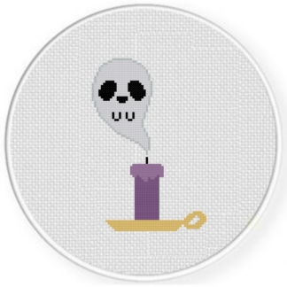 Ghosty Candle Cross Stitch Pattern