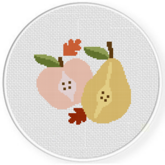 Autumn Apple and Pear Cross Stitch Pattern