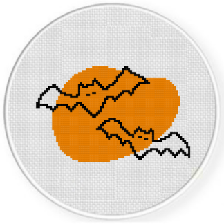 Bats Outline Cross Stitch Pattern