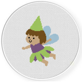 Green Gnome Fairy Cross Stitch Pattern