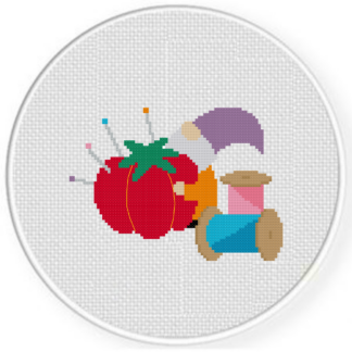 Threads and Needles Gnome Cross Stitch Pattern