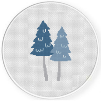 Two Winter Trees Cross Stitch Pattern
