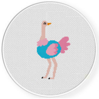 Bubblegum Ostrich Cross Stitch Pattern