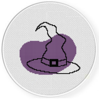 Witch Hat Outline Cross Stitch Pattern