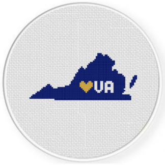 Heart Virginia Cross Stitch Pattern