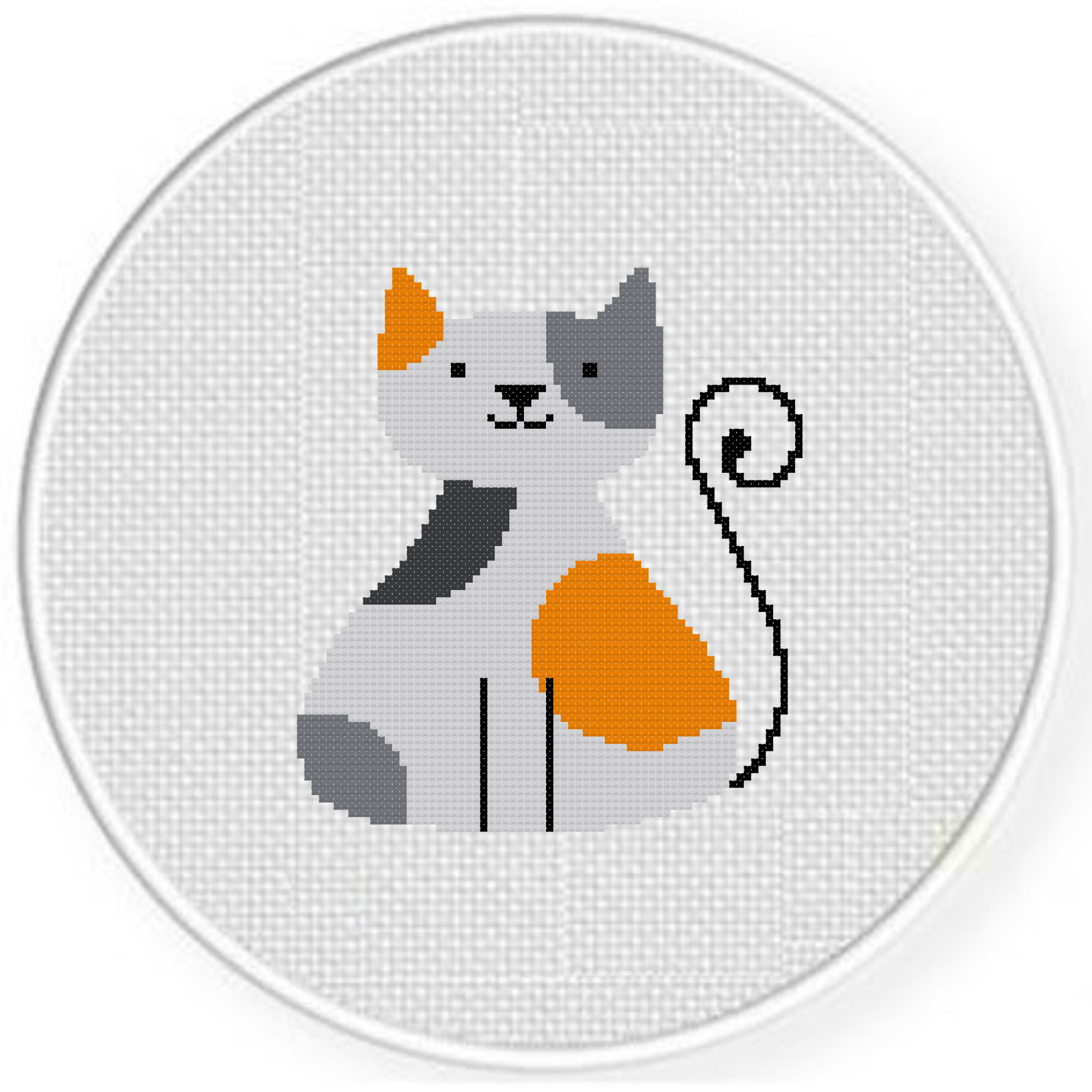 Doodle Cat Cross Stitch Pattern