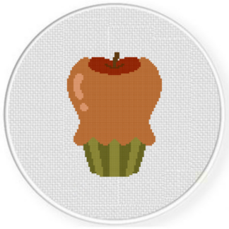 Caramel Apple Cupcake Cross Stitch Pattern