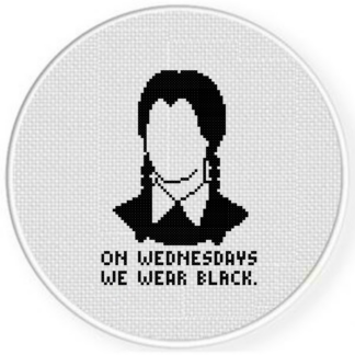 On Wednesdays we Wear Black Cross Stitch Pattern