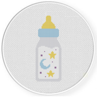 Heavenly Baby Bottle Cross Stitch Pattern
