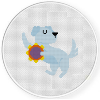 Tambourine Puppy Cross Stitch Pattern