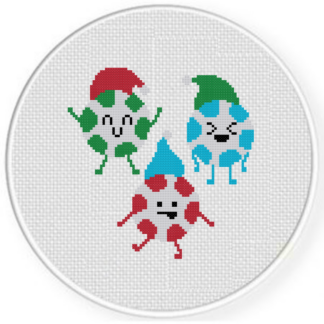 Peppermint Trio Cross Stitch Pattern