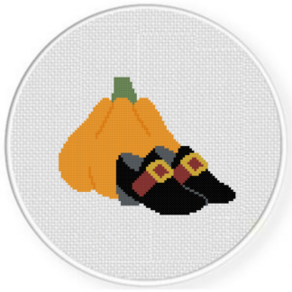 Gourd ol Pilgrim Shoes Cross Stitch Pattern