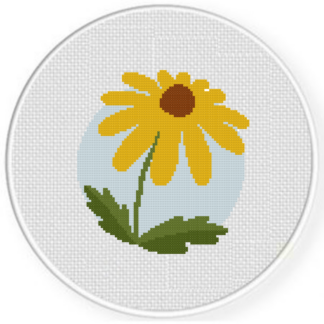 Yellow Floral Patch Cross Stitch Pattern
