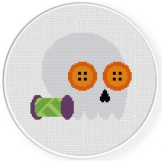 Button Eyed Skull Cross Stitch Pattern