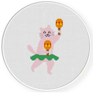 Maracas Cat Cross Stitch Pattern