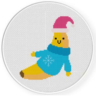 Cozy Holiday Banana Cross Stitch Pattern
