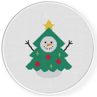 Snowman Tree Cross Stitch Pattern