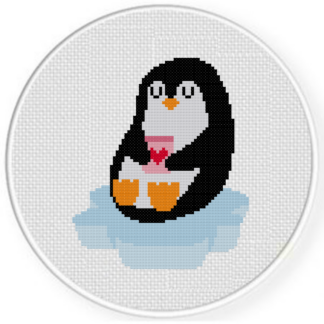 Penguin Chilling on Ice Cross Stitch Pattern