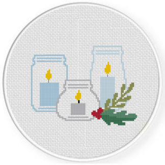 Cozy Candle Trio Cross Stitch Pattern