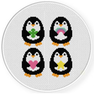 Charm Penguins Cross Stitch Pattern