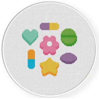 Happy Pills Cross Stitch Pattern
