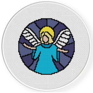 Holy Angel Stained Glass Cross Stitch Pattern