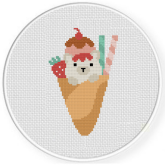 Sweet Bear Crepe Cross Stitch Pattern