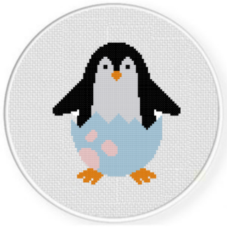 Penguin in Egg Cross Stitch Pattern