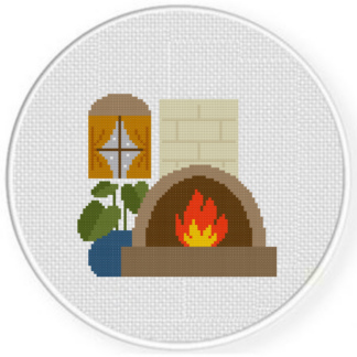 Cozy Home Fireplace Cross Stitch Pattern