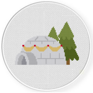 Holiday Igloo Cross Stitch Pattern